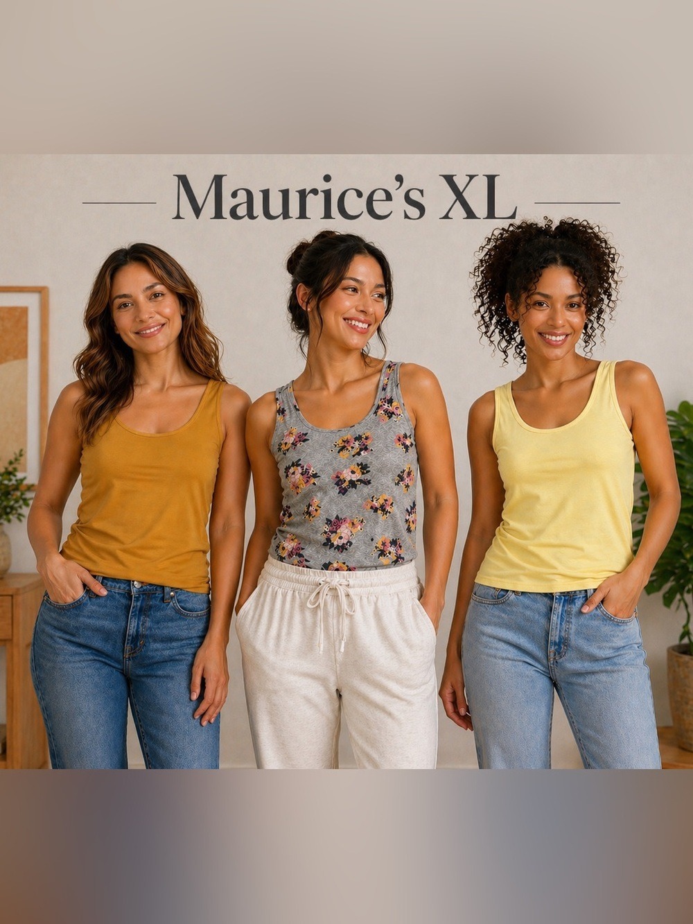 Maurices Tank Top Bundle (3) yellow, gold and patterned XL Casual - Picture 1 of 7